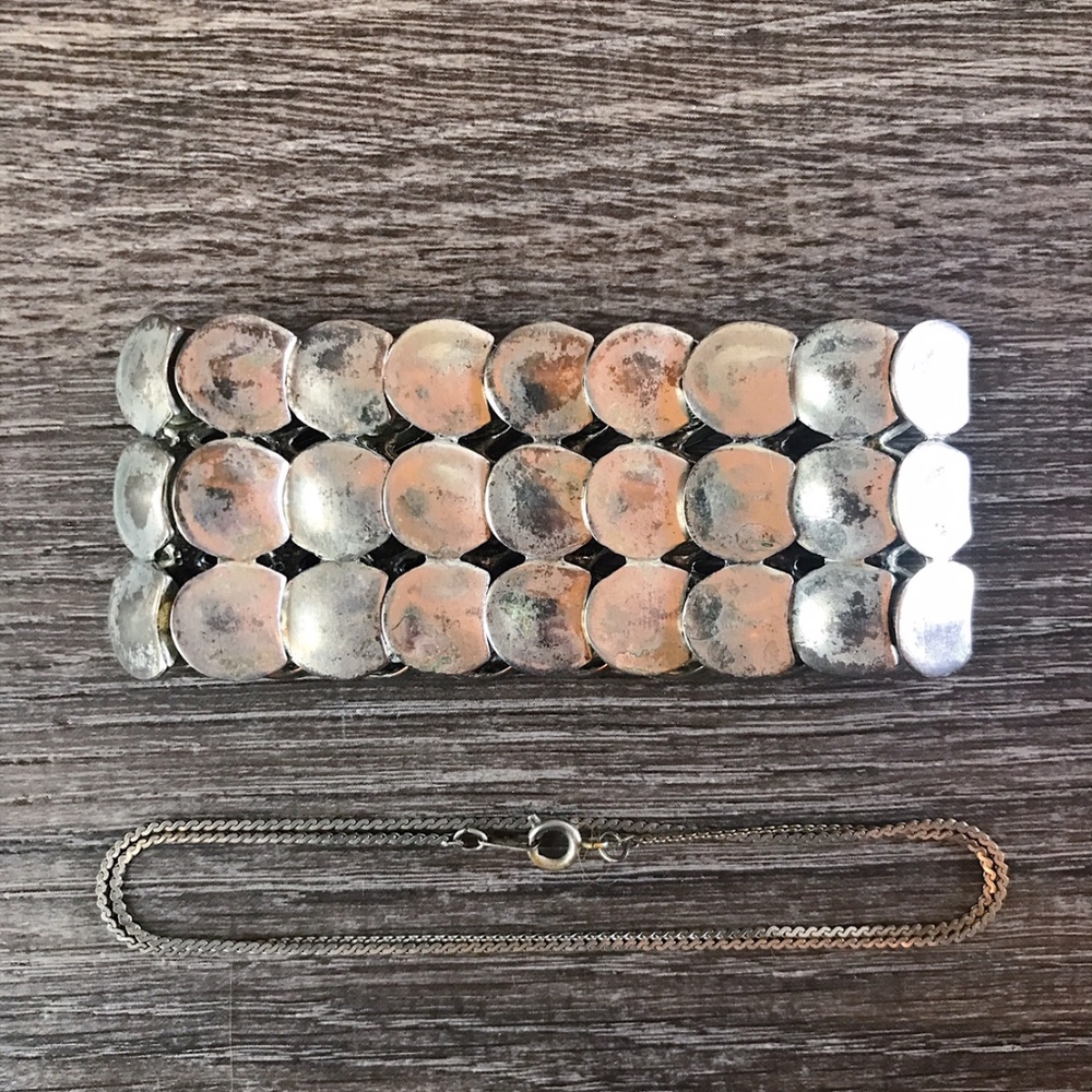 Disco bracelet and simple necklace